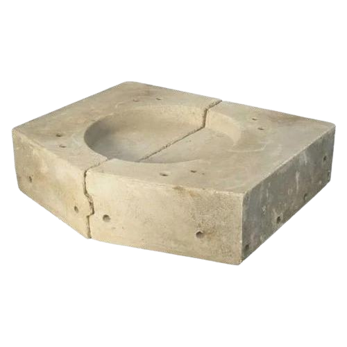 Precast shape bottom block top block refractory
